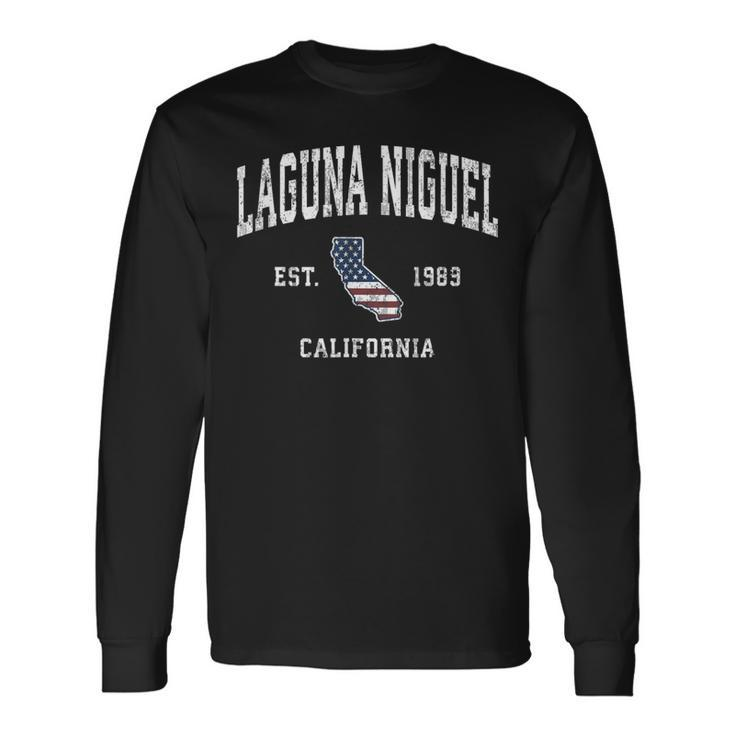 Laguna Niguel California Ca Vintage American Flag Sports Des Long Sleeve T-Shirt