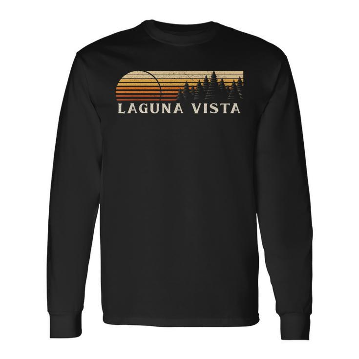 Laguna Vista Tx Vintage Evergreen Sunset Eighties Retro Long Sleeve T-Shirt
