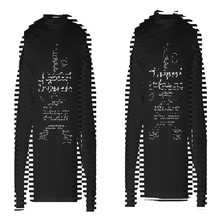 I Learn French Paris Eiffel Tower France Language Holiday Long Sleeve T-Shirt
