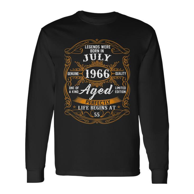 Legends Were Born In July 1966 55Th Birthday 55 Years Old Long Sleeve T-Shirt