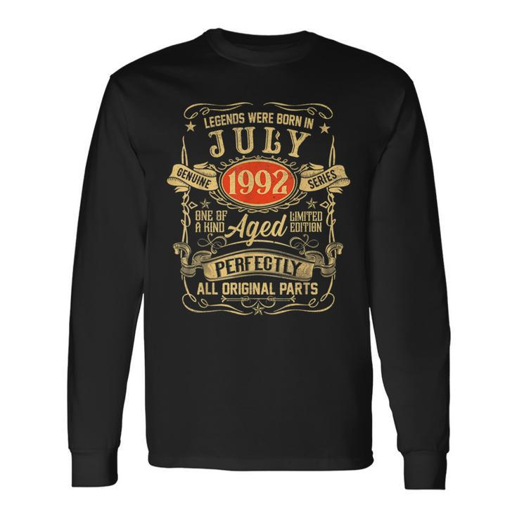 Legends Were Born In July 1992 29Th Birthday 29 Years Old Long Sleeve T-Shirt
