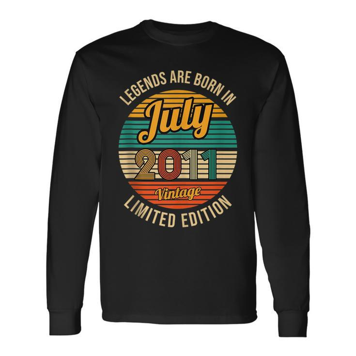 Legends Are Born In July 2011 10Th Birthday Long Sleeve T-Shirt