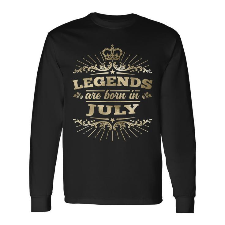 Legends Are Born In July King Queen Crown King Long Sleeve T-Shirt T-Shirt