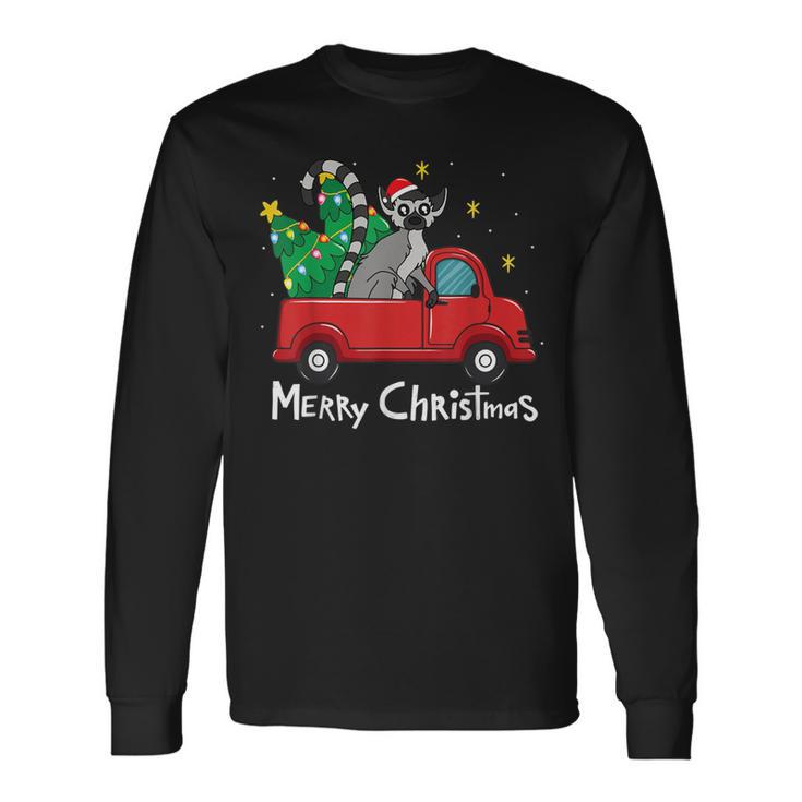 Lemur Christmas Ornament Truck Tree Xmas Long Sleeve T-Shirt