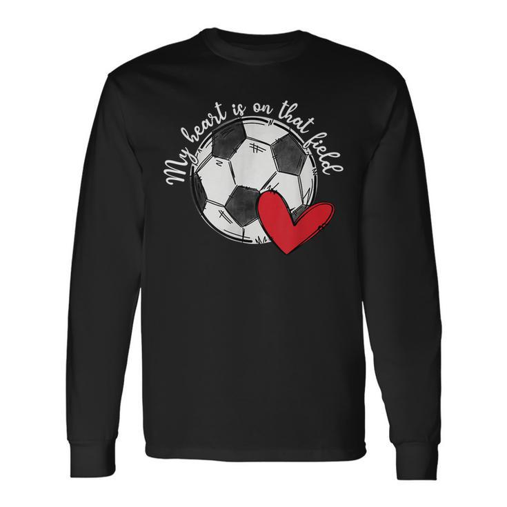 Leopard My Heart Is On That Field Soccer Game Day Vibes Long Sleeve T-Shirt T-Shirt