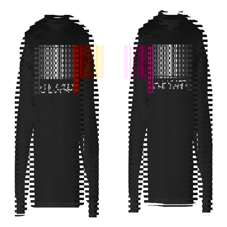 Lesbian Gay Barcode Pride Chicago Illinois Queer Aesthetic Long Sleeve T-Shirt T-Shirt