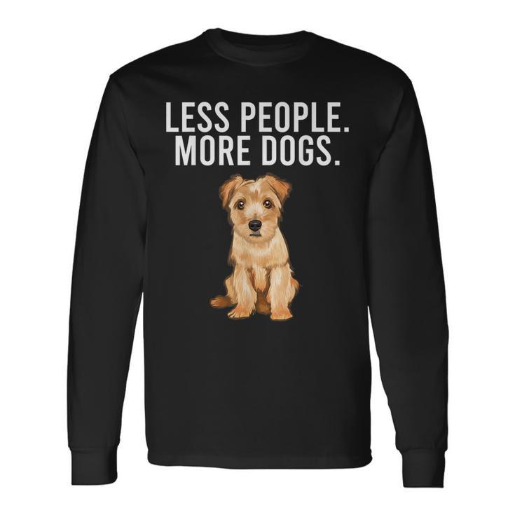 Less People More Dogs Norfolk Terrier Introvert Long Sleeve T-Shirt