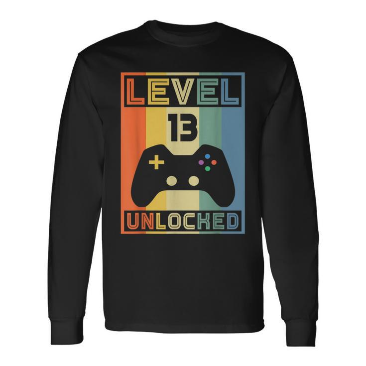 Level 13 Unlocked Video Gamer 13Th Birthday Gaming Long Sleeve T-Shirt T-Shirt