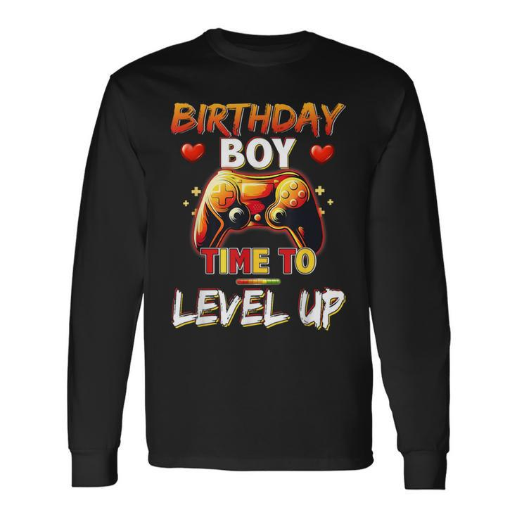 Level Up Birthday Boy Video Game Long Sleeve T-Shirt