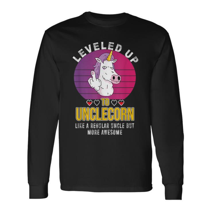 Leveled Up To Unclecorn Like Regular Uncle But More Awesome For Uncle Long Sleeve T-Shirt T-Shirt