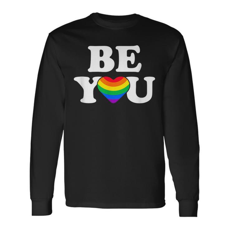 Lgbtq Be You Gay Pride Lgbt Ally Flag Retro Vintage Long Sleeve T-Shirt T-Shirt