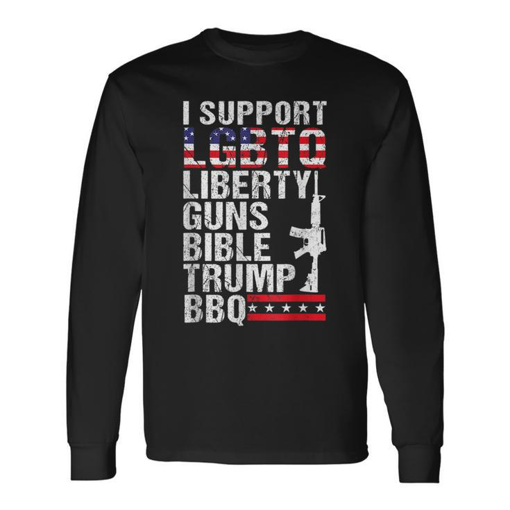 Lgbtq Liberty Guns Bible Trump Bbq Long Sleeve