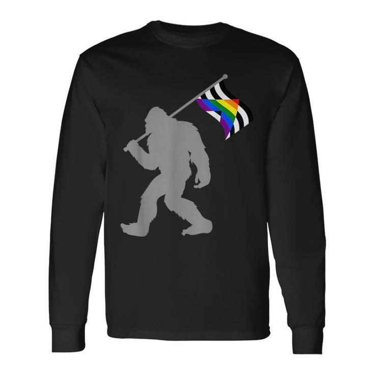 Lgbtq Straight Alliance Pride Flag On Straight Gay Ally Long Sleeve T-Shirt