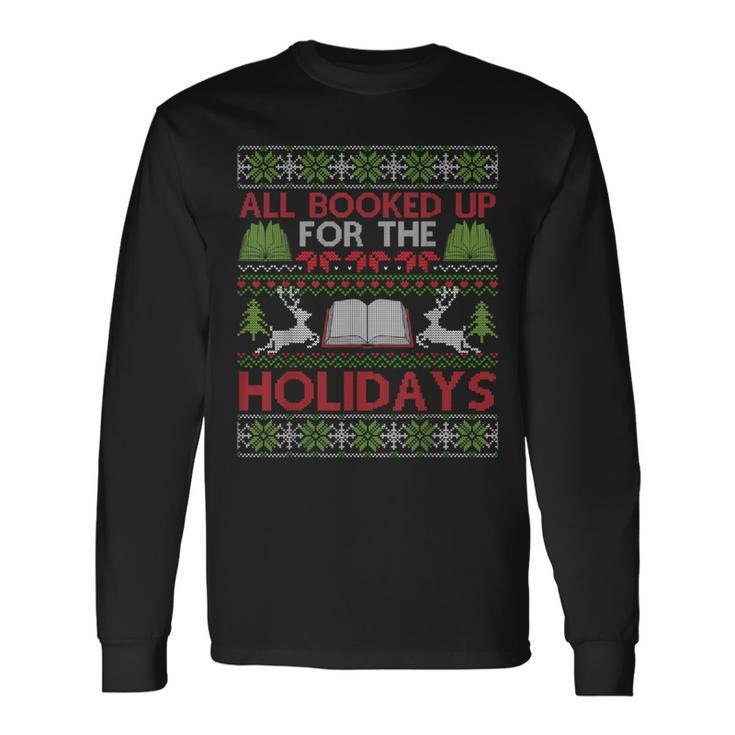 Librarian Ugly Christmas Book Lover Ugly Xmas Sweater Long Sleeve T-Shirt