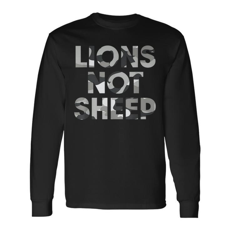 Lions Not Sheep Grey Gray Camo Camouflage Long Sleeve T-Shirt T-Shirt