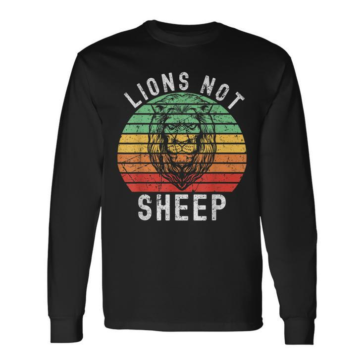 Lions Not Sheep Vintage Retro Long Sleeve T-Shirt