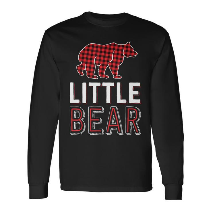 Little Bear Kid Red Buffalo Plaid Matching Family Christmas Long Sleeve T-Shirt