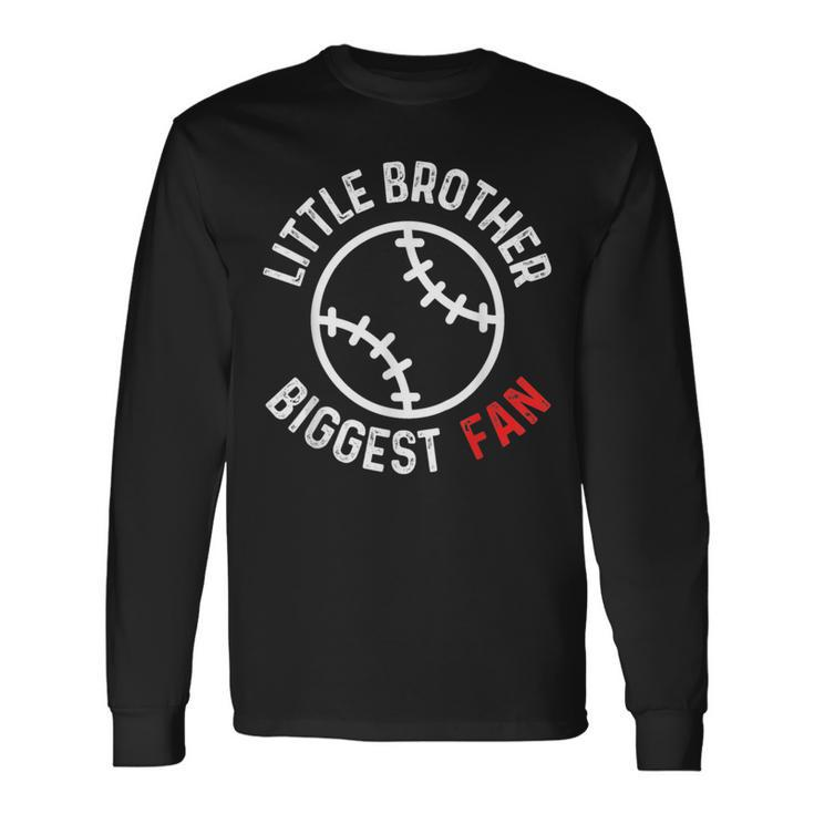 Little Brother Biggest Fan Baseball Season For Boys Game Day Long Sleeve T-Shirt T-Shirt