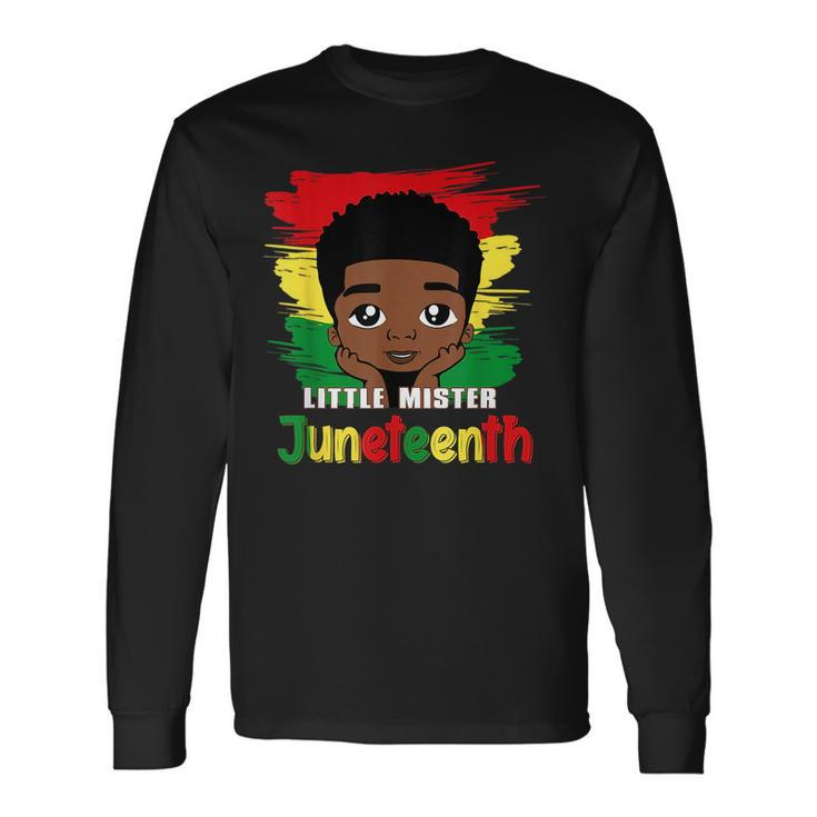 Little Mister Junenth Black Boy Toddler Prince Long Sleeve T-Shirt T-Shirt