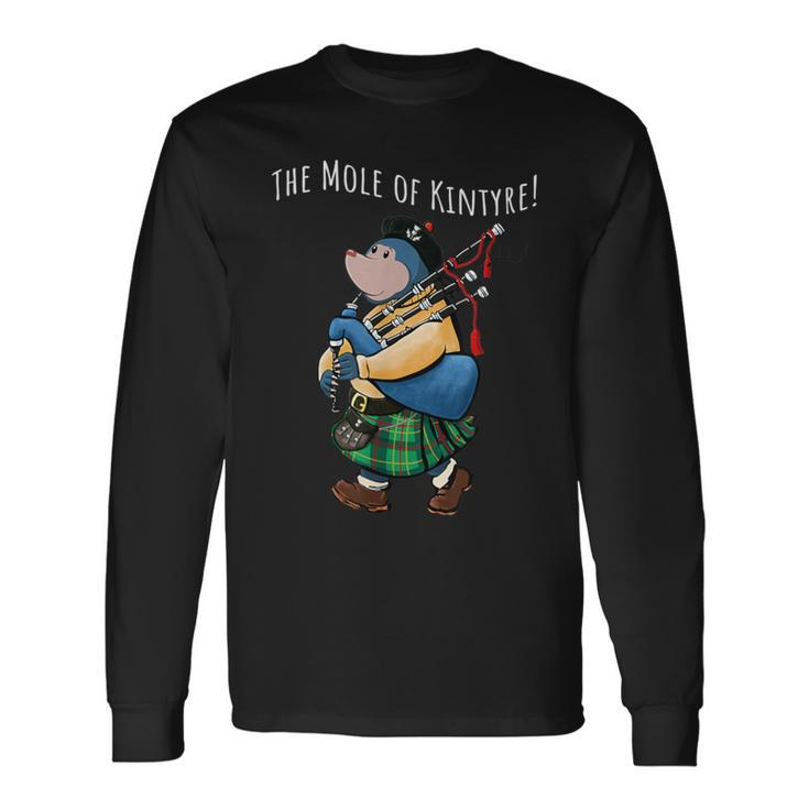 The Little Mole Of Kintyre Playing Bagpipes Long Sleeve T-Shirt