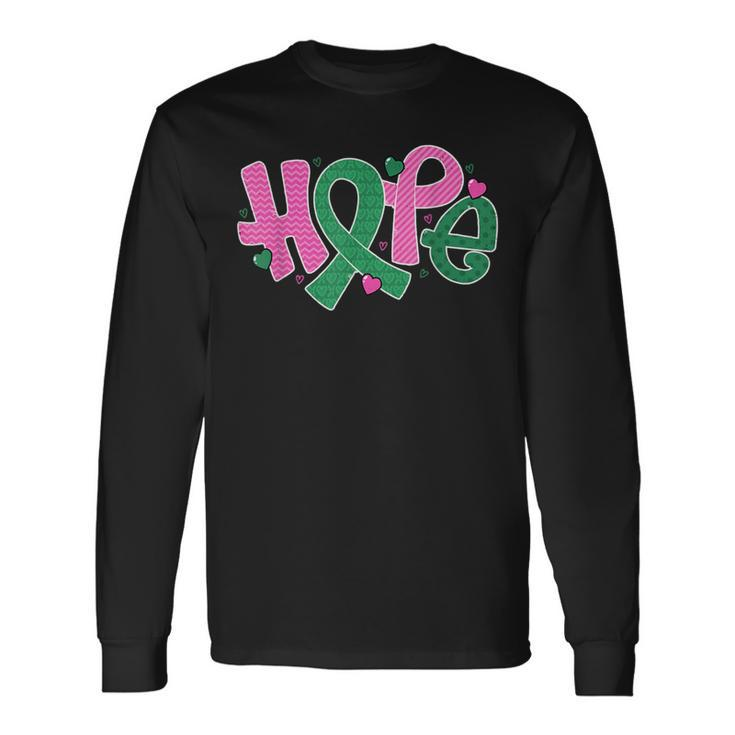 Liver And Breast Cancer Hope October Cancer Awareness Month Long Sleeve T-Shirt