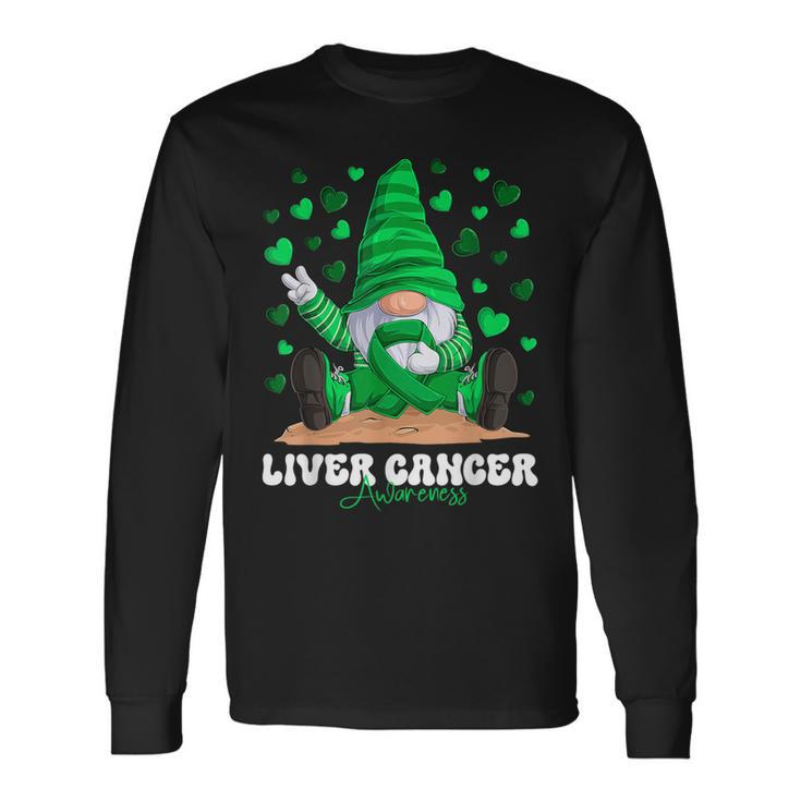 Liver Cancer Awareness Month Green Ribbon Gnome Long Sleeve T-Shirt