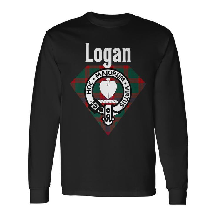 Logan Clan Scottish Name Coat Of Arms Tartan Long Sleeve T-Shirt
