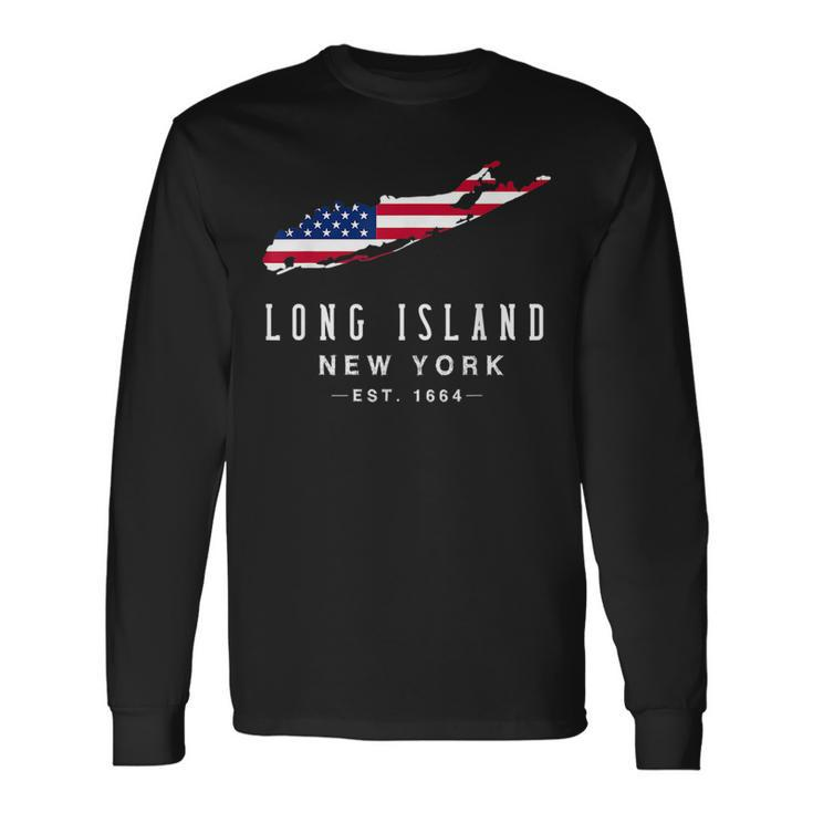 Long Island Ny Souvenir Native Long Islander Map Nyc Long Sleeve T-Shirt