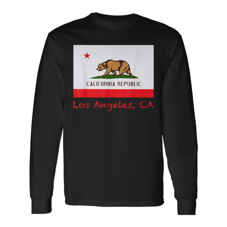 Los Angeles California Usa Flag Souvenir Long Sleeve T-Shirt