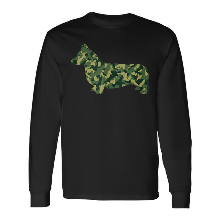 I Love My Corgi Dog Camouflage Long Sleeve T-Shirt