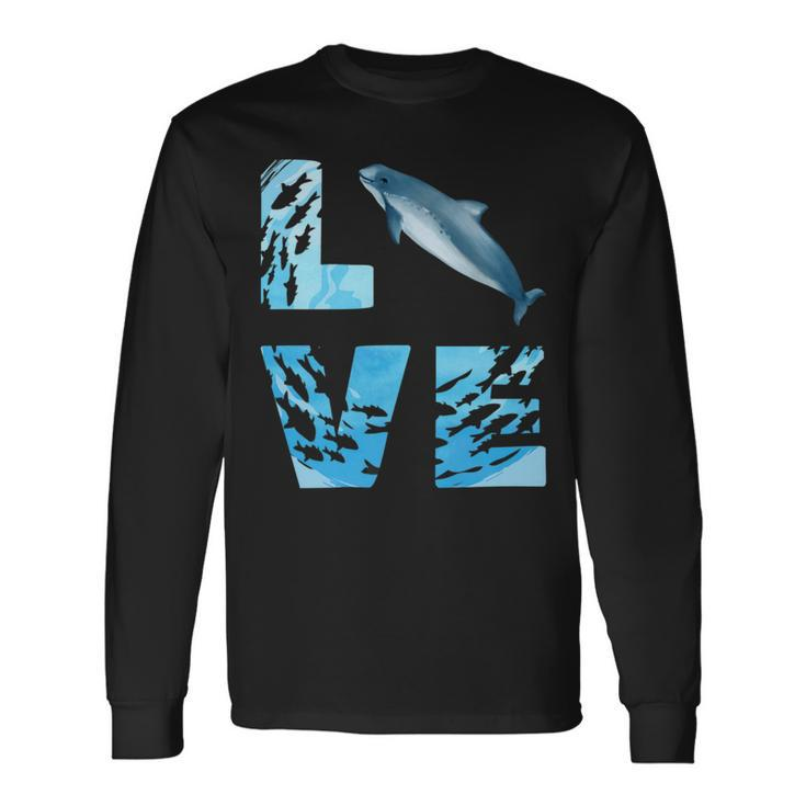 Love Harbor Porpoise Whale Sea Animals Marine Mammal Whales Long Sleeve T-Shirt Gifts ideas