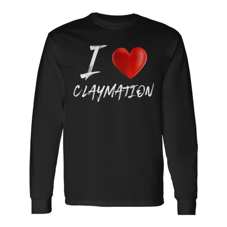 I Love Heart Claymation T Long Sleeve T-Shirt