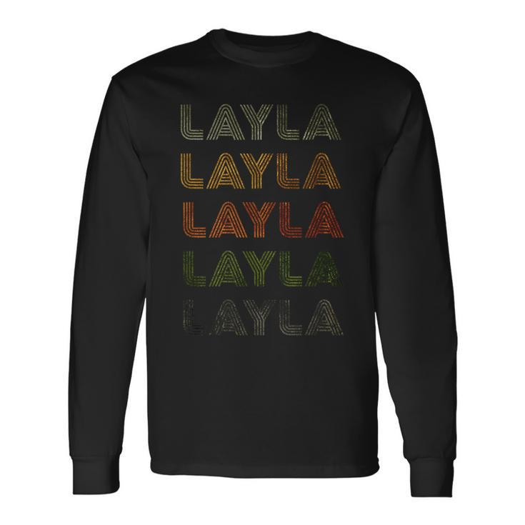 Love Heart Layla GrungeVintage Style Black Layla Long Sleeve T-Shirt