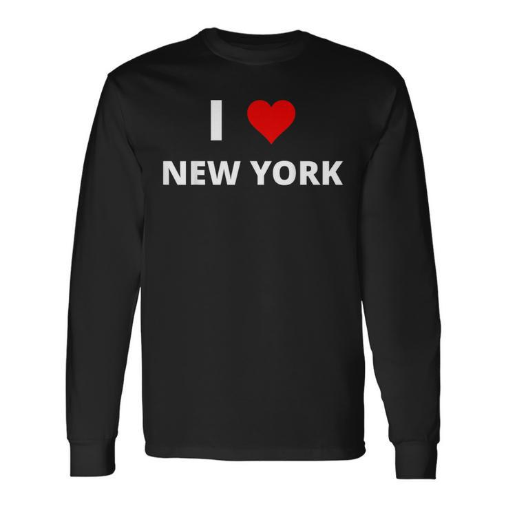 I Love New York With A Red Heart Long Sleeve T-Shirt