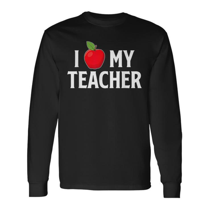 I Love My Teacher Husband Of A Teacher Teachers Husband Long Sleeve T-Shirt T-Shirt Gifts ideas
