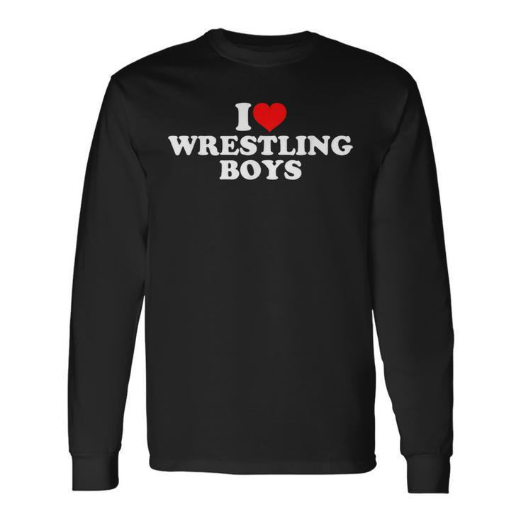 I Love Wrestling Boys Long Sleeve T-Shirt
