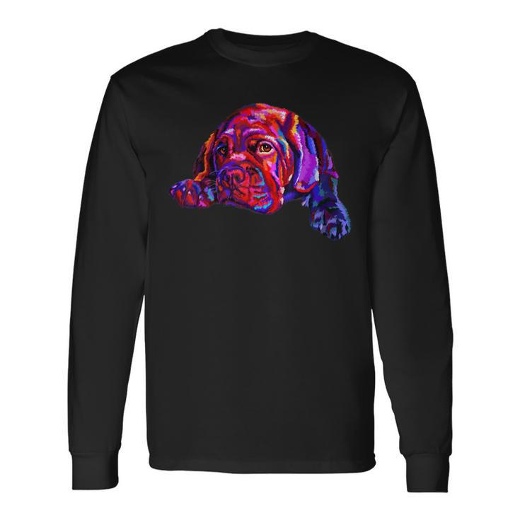 Lovely Dogue Give Dog Treats And Receive A Kiss Colorful Long Sleeve T-Shirt