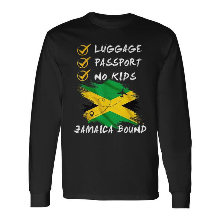Luggage Passport No Jamaica Travel Vacation Outfit Long Sleeve T-Shirt Gifts ideas
