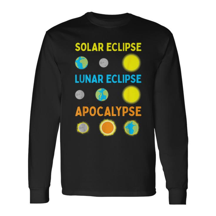 Lunar Solar Eclipse And Apocalypse Science Long Sleeve