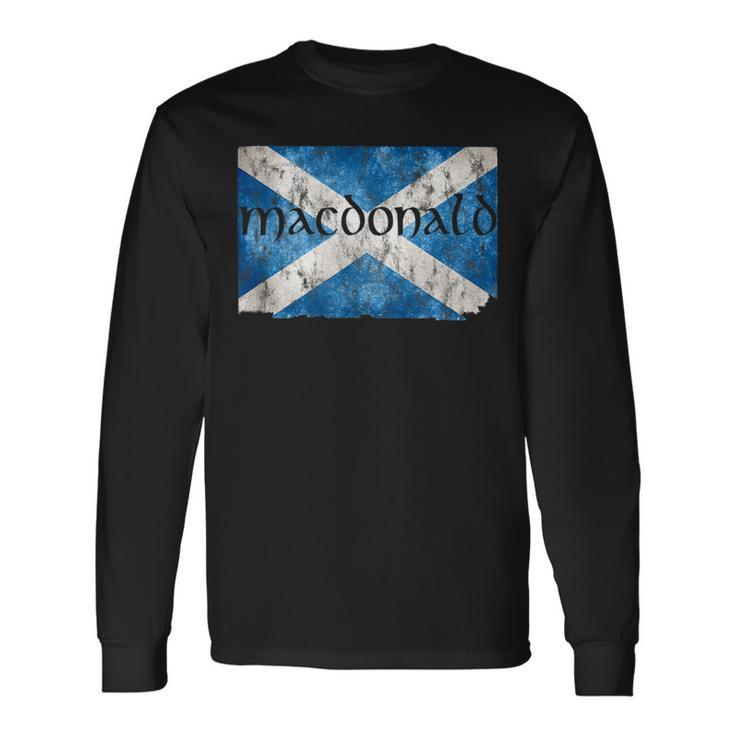 Macdonald Scottish Clan Name Scotland Flag Long Sleeve T-Shirt