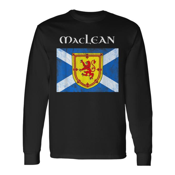 Maclean Scottish Clan Name Scotland Flag Festival Long Sleeve T-Shirt