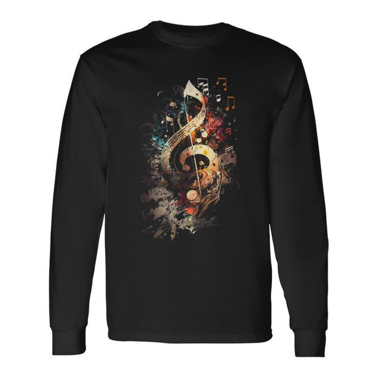 Magical Musical Instrument Music Notes Musician Treble Clef Long Sleeve T-Shirt Gifts ideas