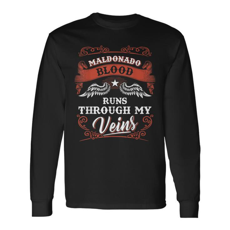 Maldonado Blood Runs Through My Veins Youth Kid 1T5d Long Sleeve T-Shirt