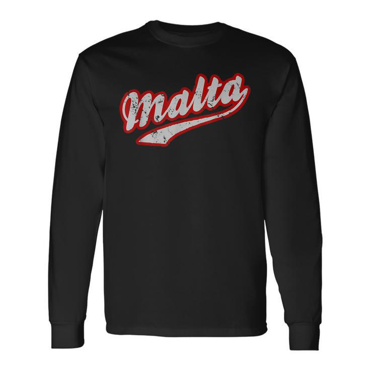 Malta Cool Team Style Maltese Pride Long Sleeve T-Shirt