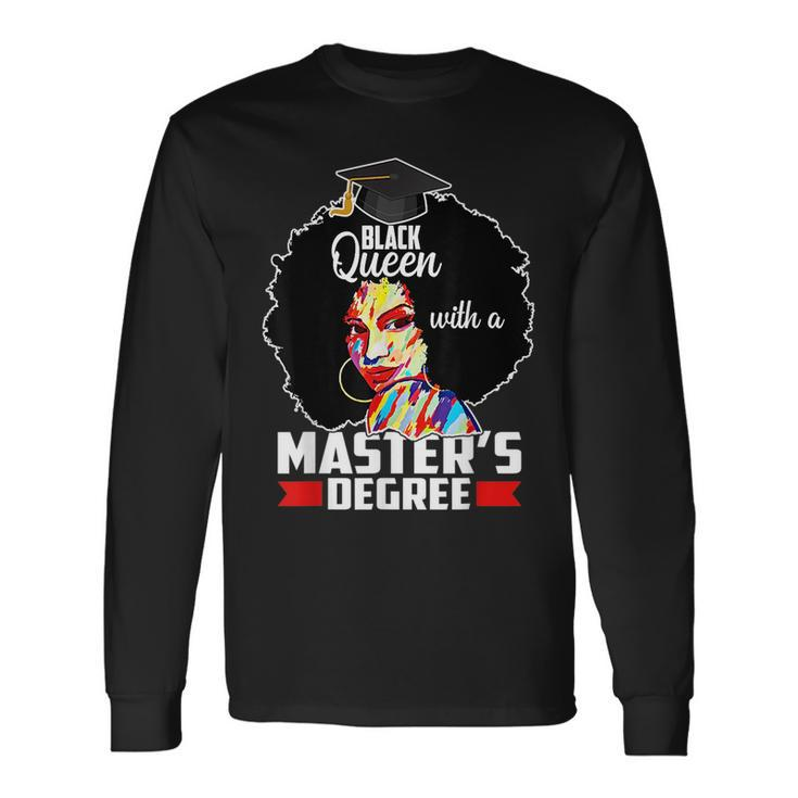 Masters Degree Educated Melanin Black Queen Graduation Long Sleeve T-Shirt T-Shirt