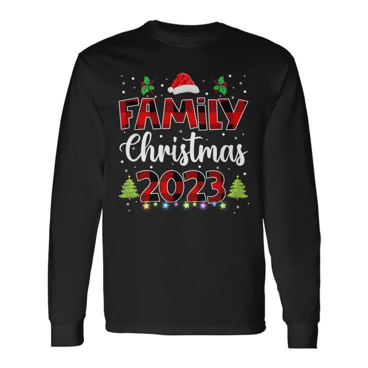 Matching Family Christmas 2023 Team Santa Elf Squad Pajamas Long Sleeve T-Shirt