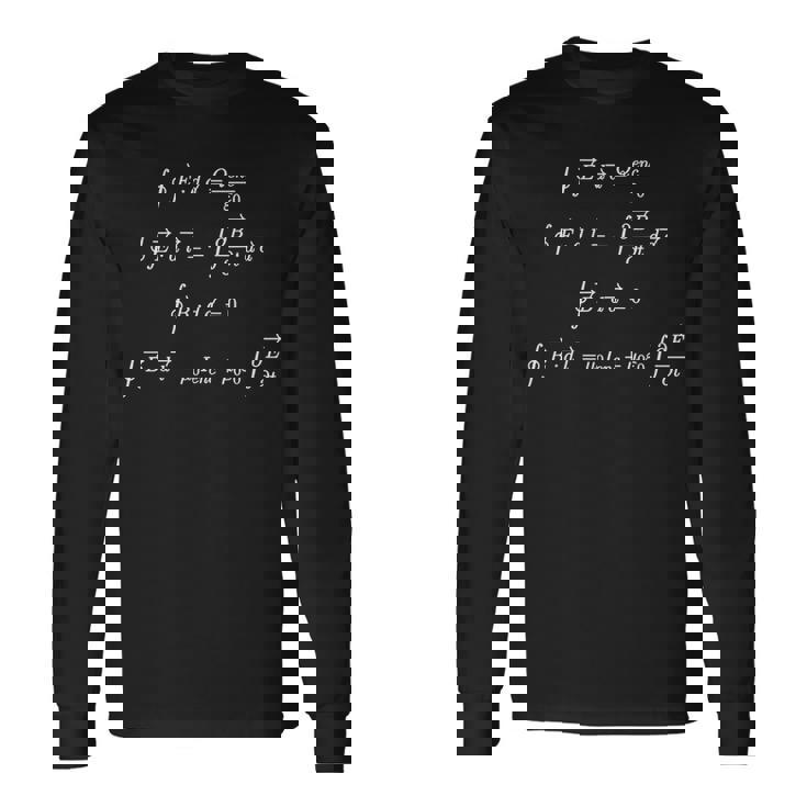 Maxwell's Equations Integral Form Cool T For Geeks Long Sleeve T-Shirt