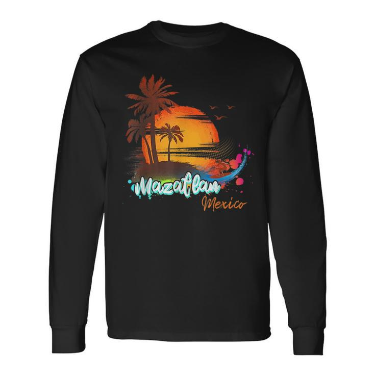 Mazatlan Mexico Beach Summer Vacation Palm Trees Sunset Vacation Long Sleeve T-Shirt T-Shirt