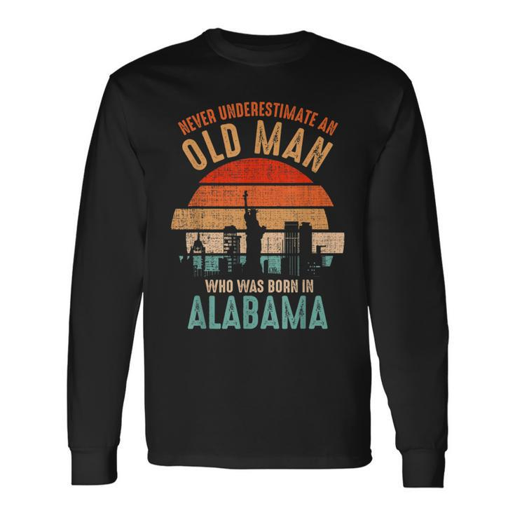 Mb Never Underestimate An Old Man Born In Alabama Long Sleeve T-Shirt