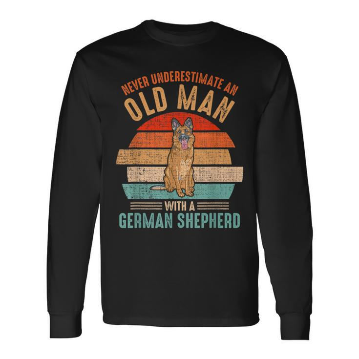 Mb Never Underestimate An Old Man With German Shepherd Long Sleeve T-Shirt